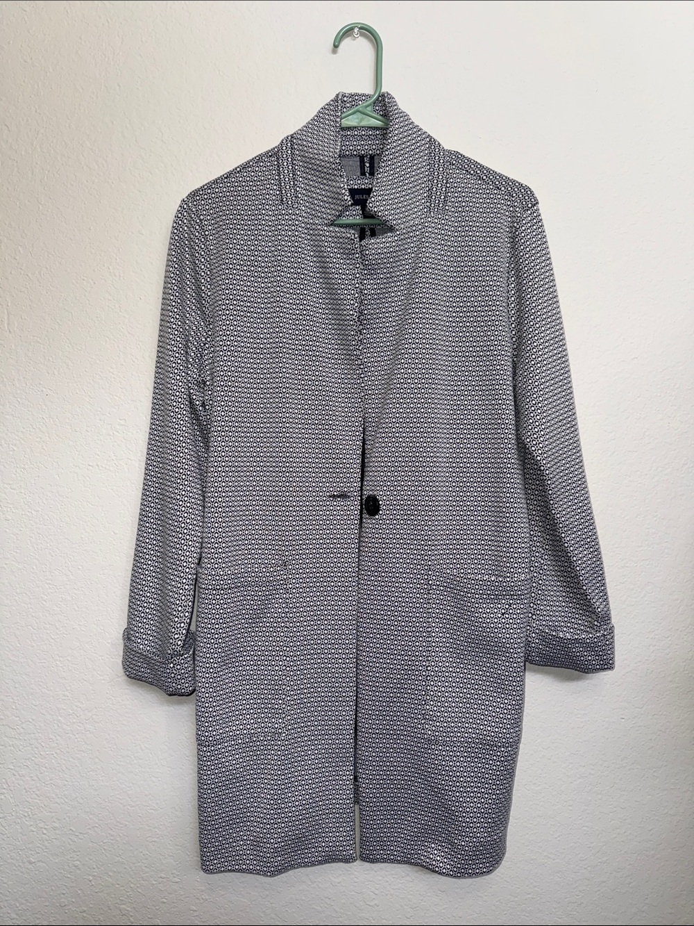 Jules & Leopold Black & White Patterned Button-Front Blazer